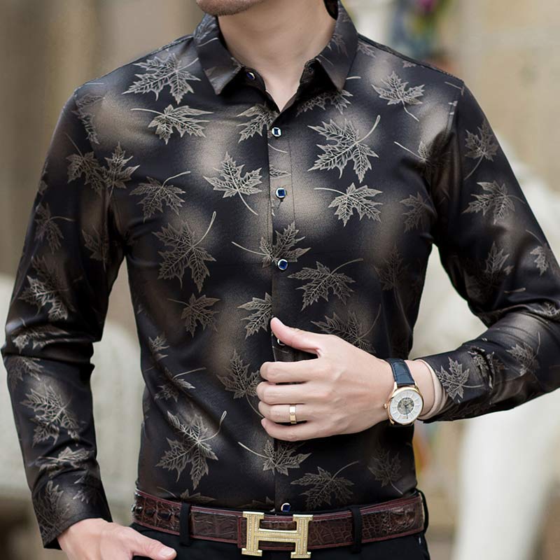 Maple Leaf Designer Shirts Men Slim Fit Vintage Fashions Shirt BENNYS 