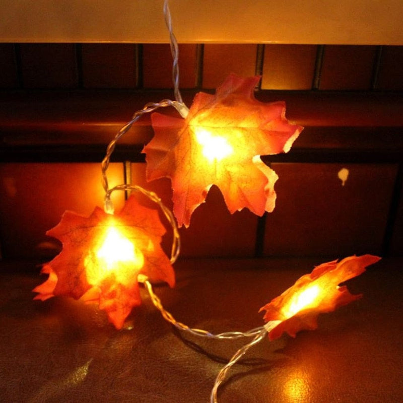 Maple Leaves Garland Led Fairy Lights Halloween And  Christmas Tree Decoration BENNYS 
