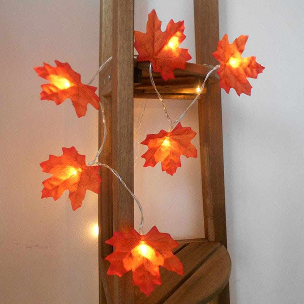 Maple Leaves Garland Led Fairy Lights Halloween And  Christmas Tree Decoration BENNYS 