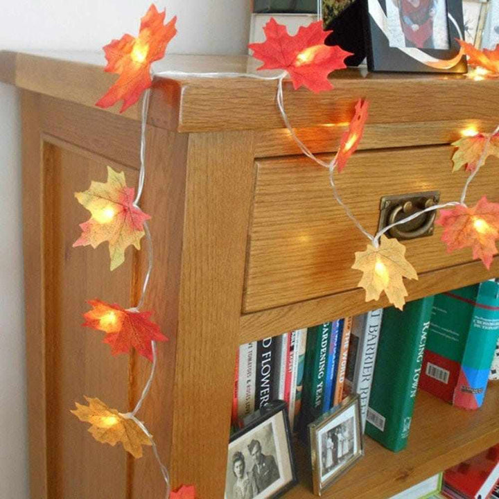 Maple Leaves Garland Led Fairy Lights Halloween And  Christmas Tree Decoration BENNYS 