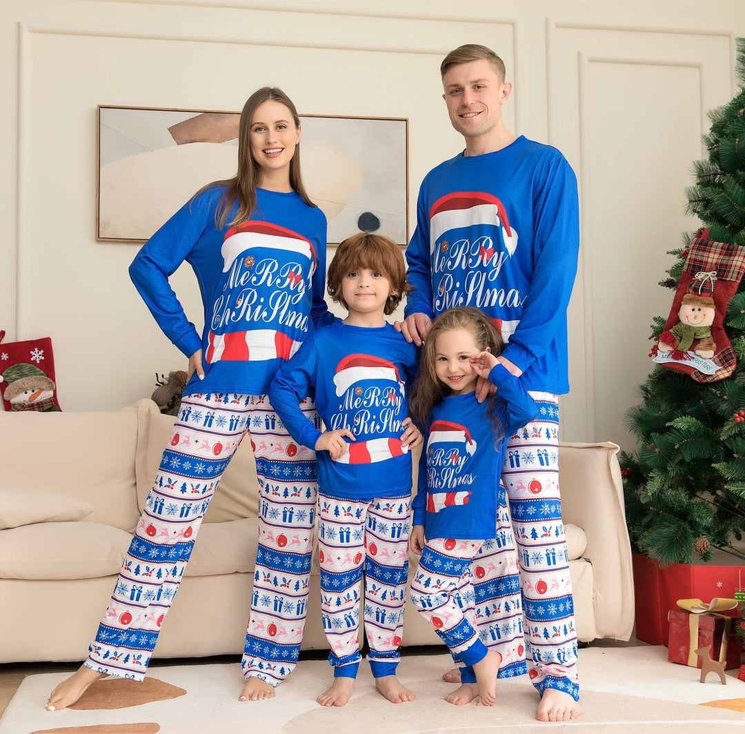 Matching Family Pajamas Sets Christmas PJ's Letter Print Top And Plaid Pants Jammies Sleepwear BENNYS 