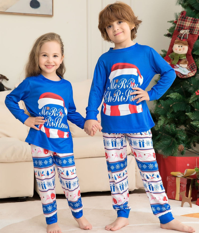 Matching Family Pajamas Sets Christmas PJ's Letter Print Top And Plaid Pants Jammies Sleepwear BENNYS 