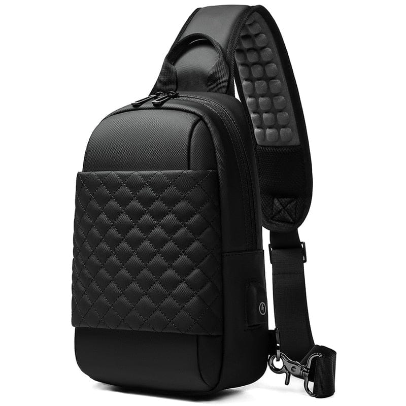 Men Black Crossbody Bags men for 7.9" iPad Waterproof Shoulder Bag USB BENNYS 
