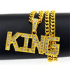 Men Hip Hop Full Rhinestone King Shape Bling Pendants BENNYS 