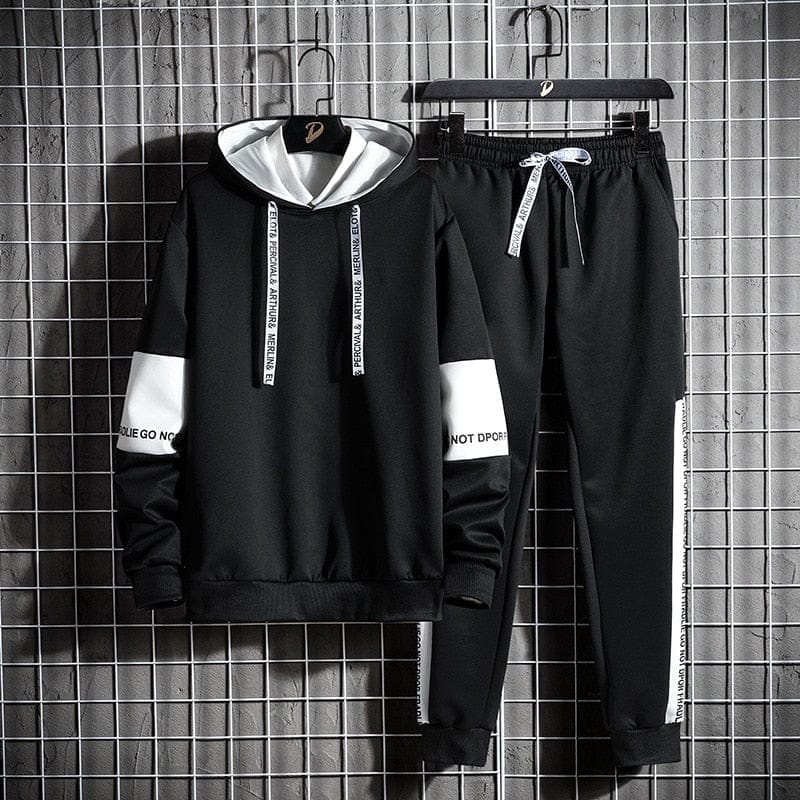 Men Hooded Sweatshirt 2PCS Jogging Sports Suit BENNYS 