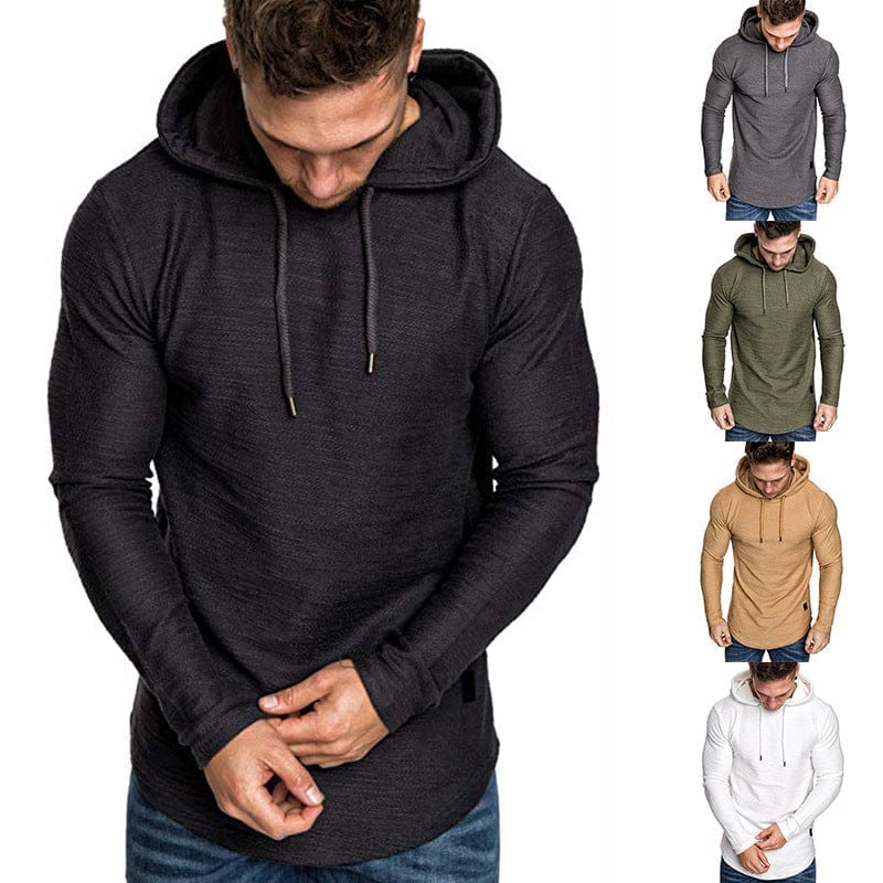 Men Hoodie Sweatshirt Casual Long Sleeve Slim Tops Gym T-shir BENNYS 