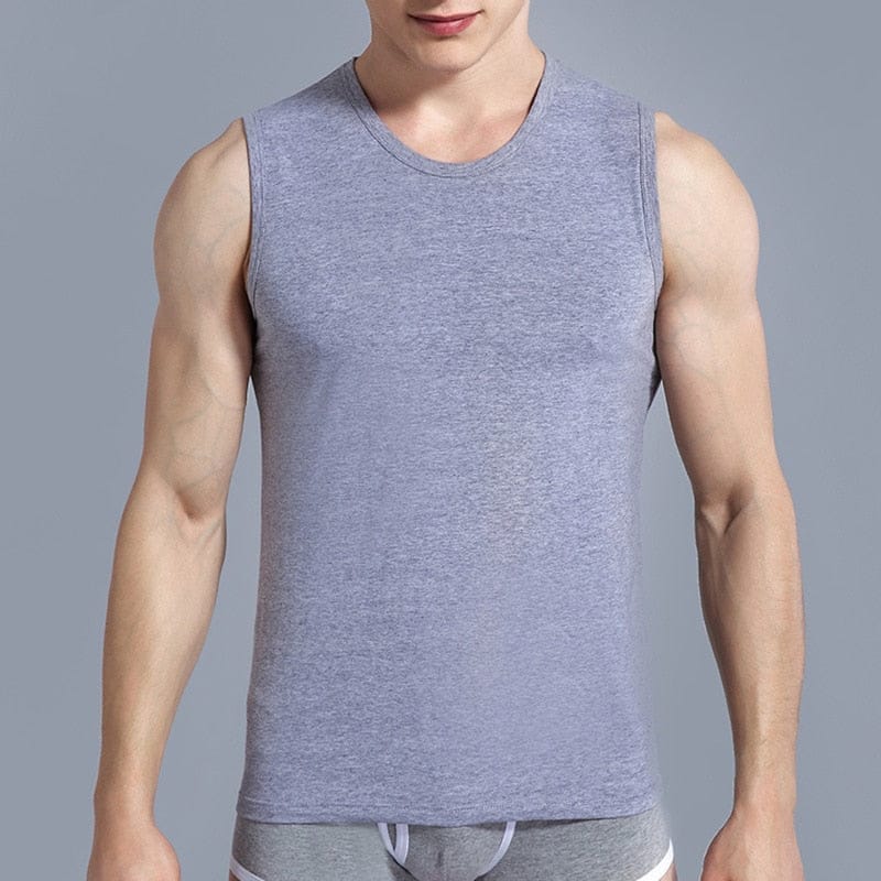 Men Muscle Building Sleeveless Tank Top Solid O-neck Gym Clothing BENNYS 