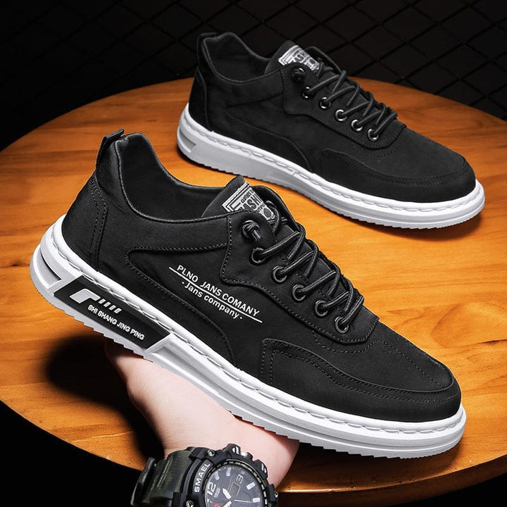 Men Sneakers Lace-up Letter Print Platform Canvas Shoes Sports BENNYS 