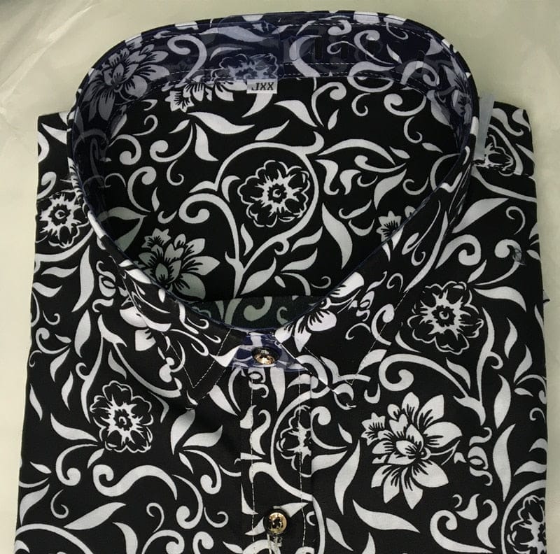 Men brand Long Sleeve Shirt Floral Casual Shirts BENNYS 