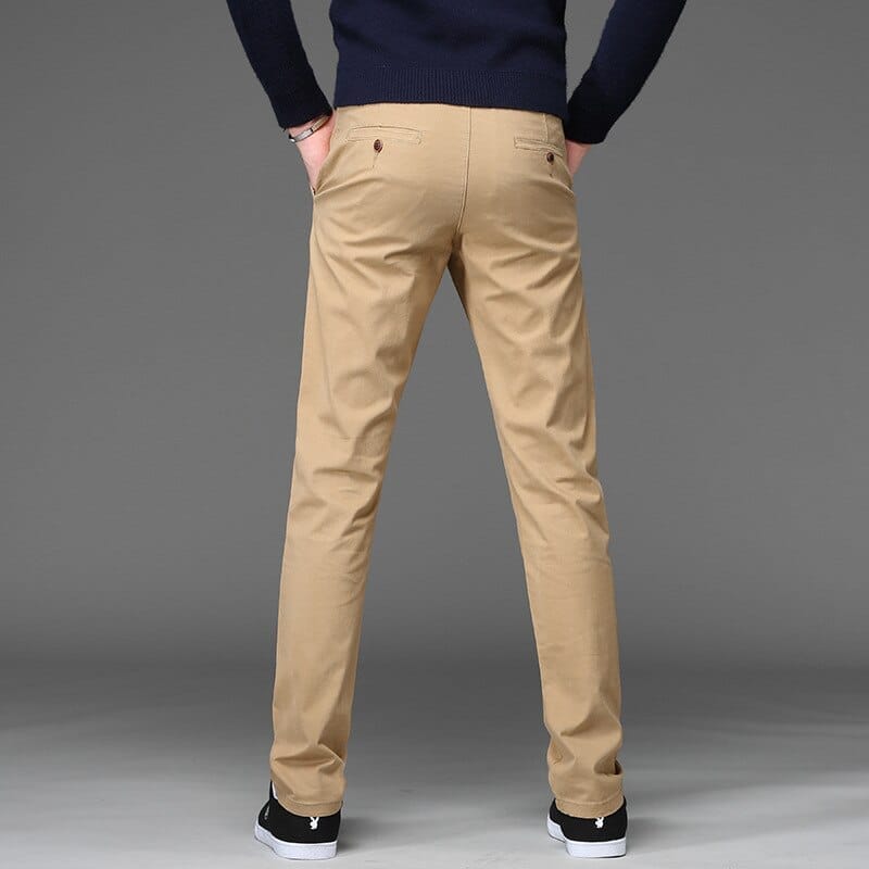 Men's Casual Cotton Loose high waist Fashion Business Pants For