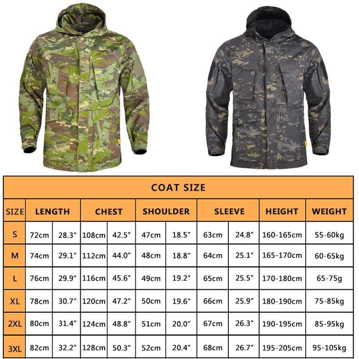 Men's Camo Hunting Clothes Military Tactical Jackets with Hood BENNYS 