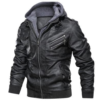 Men's Casual Hooded Motorcycle Plus Size Jacket BENNYS 