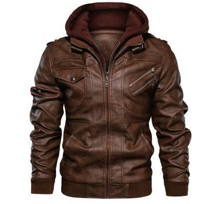 Men's Casual Hooded Motorcycle Plus Size Jacket BENNYS 