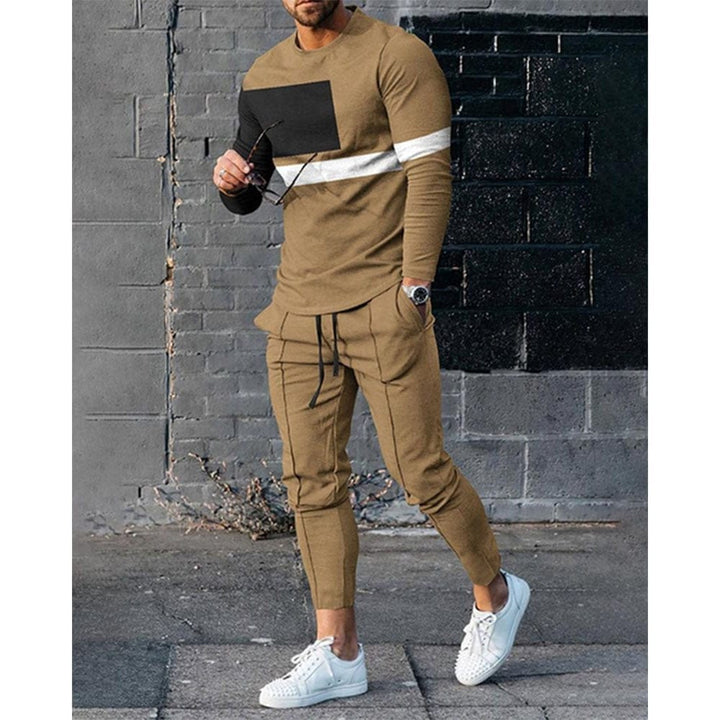 Men's Clothes Men's Long Sleeves T-shirt+Pants 2Pcs Sets BENNYS 