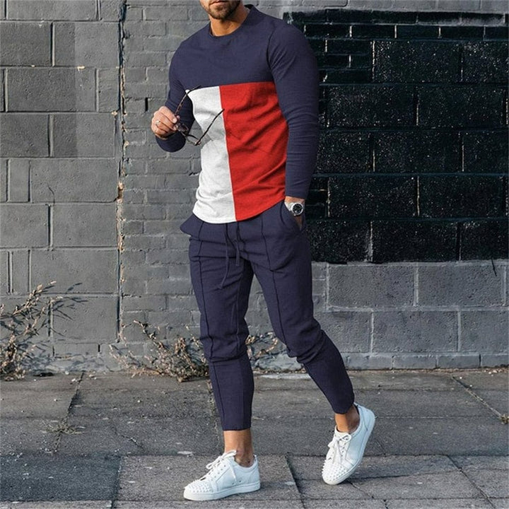 Men's Clothes Men's Long Sleeves T-shirt+Pants 2Pcs Sets BENNYS 