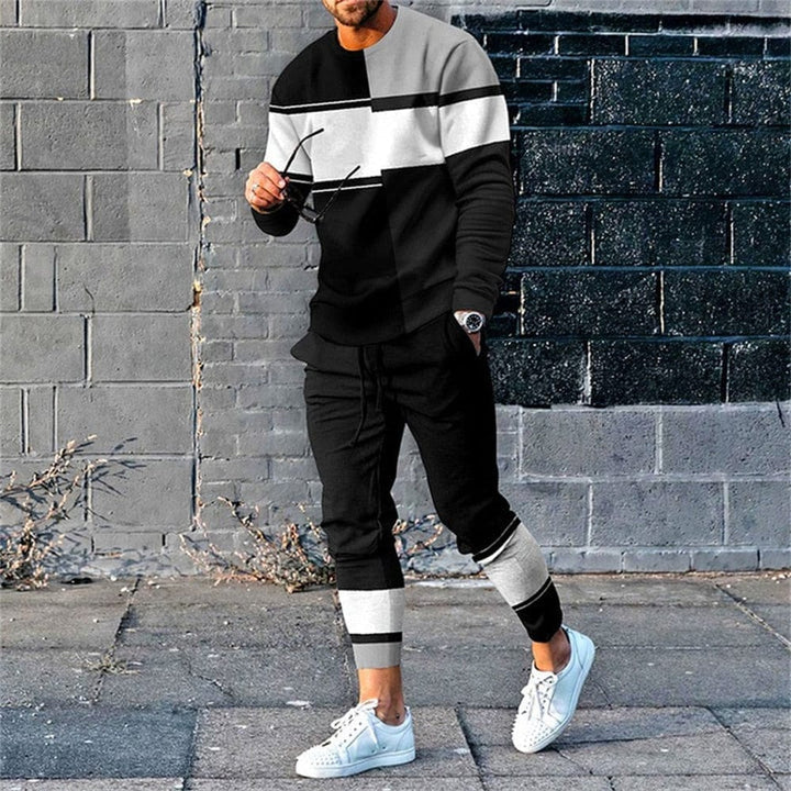 Men's Clothes Men's Long Sleeves T-shirt+Pants 2Pcs Sets BENNYS 