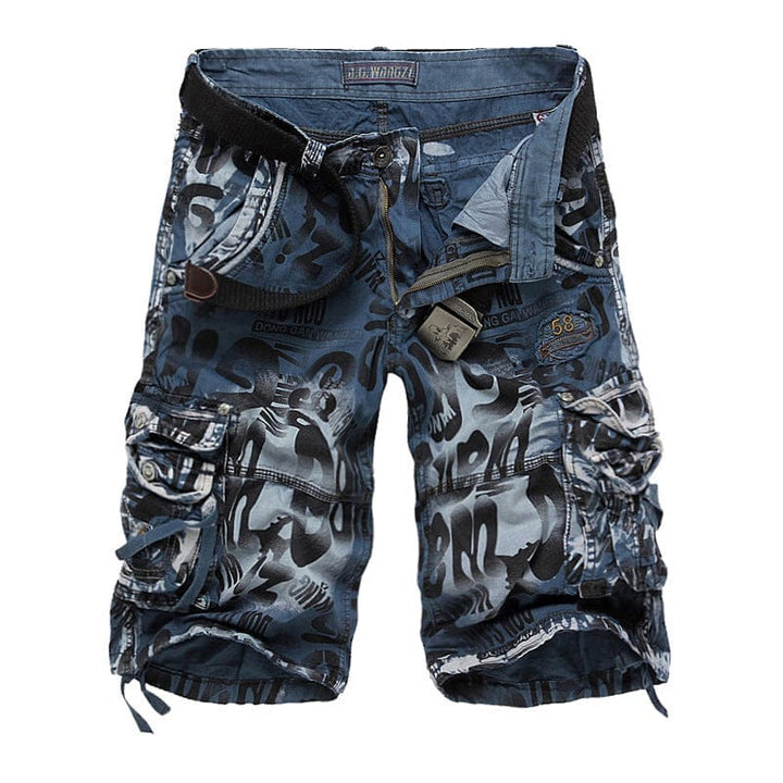 Men's Denim Loose Casual Five-point Overalls Camouflage Shorts BENNYS 