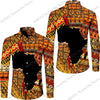 Men's Fashion Africa Native Print Long Sleeved Button Up Shirt BENNYS 