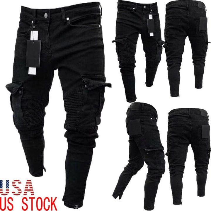 Men's Fashion  Long Pencil  Ripped Jean Pants BENNYS 