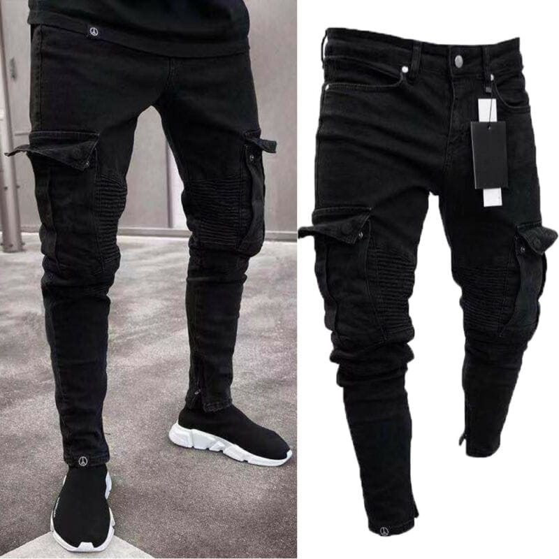 Men's Fashion  Long Pencil  Ripped Jean Pants BENNYS 