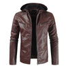 Men's Faux Leather Hooded Warm Winter Motorcycle  Jackets BENNYS 