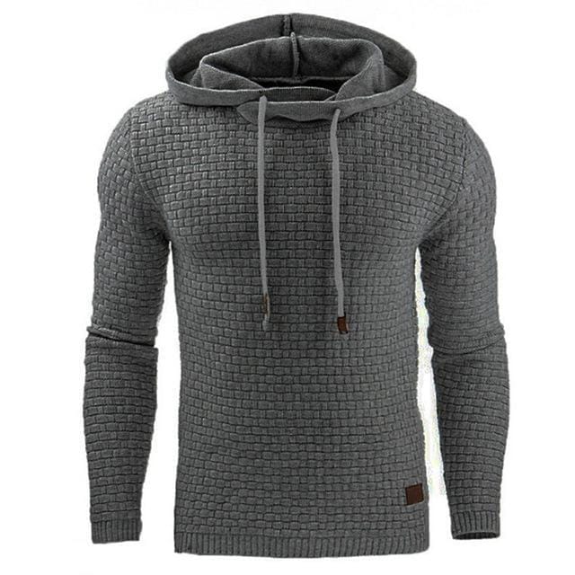 Men's Jacquard Sweater Long-sleeved Hoodie Warm Color Hooded Sweatshirt Jacket BENNYS 