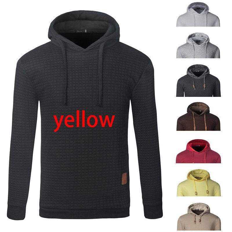 Men's Jacquard Sweater Long-sleeved Hoodie Warm Color Hooded Sweatshirt Jacket BENNYS 