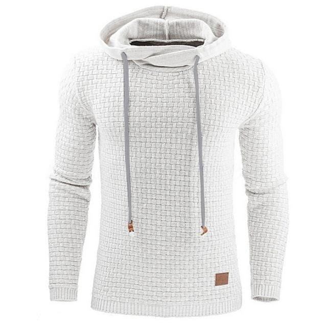 Men's Jacquard Sweater Long-sleeved Hoodie Warm Color Hooded Sweatshirt Jacket BENNYS 