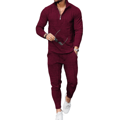 Men's  Long Sleeve Fashion Casual Half Zipper Stand Collar Suit BENNYS 