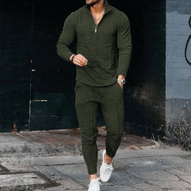 Men's  Long Sleeve Fashion Casual Half Zipper Stand Collar Suit BENNYS 