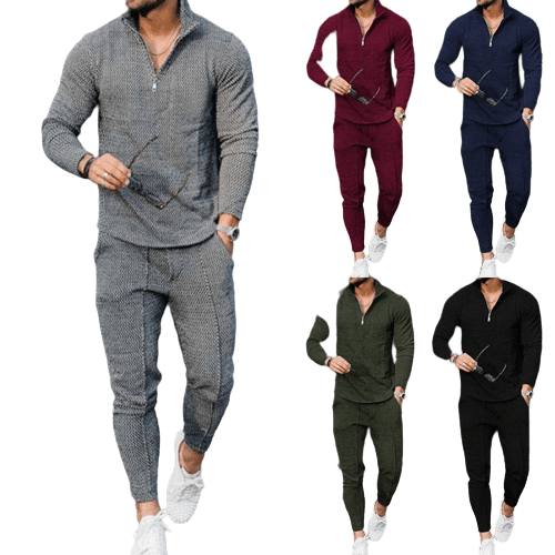 Men's  Long Sleeve Fashion Casual Half Zipper Stand Collar Suit BENNYS 