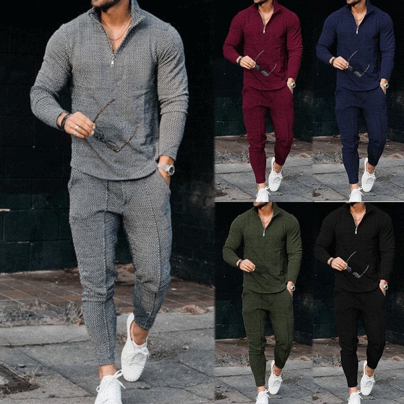 Men's  Long Sleeve Fashion Casual Half Zipper Stand Collar Suit BENNYS 