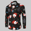 Men's Long-sleeved Christmas Flower Shirt Casual Print Plus Size BENNYS 