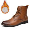 Men's Motorcycle Boots PU Leather Lace-up Military  Boots BENNYS 