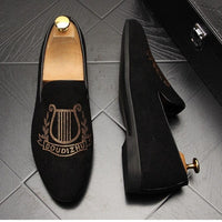 Men's New Luxury Pointed Suede Rhinestone Shoes BENNYS 