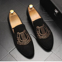 Men's New Luxury Pointed Suede Rhinestone Shoes BENNYS 