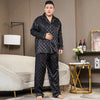 Men's Pyjamas Set Silk Satin Long Sleeve Sleepwear BENNYS 
