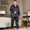 Men's Pyjamas Set Silk Satin Long Sleeve Sleepwear BENNYS 