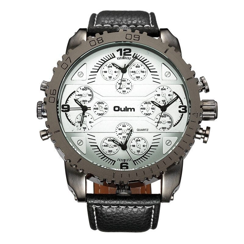 Men's Quartz Watch Super Big Dial PU Leather Sports Wristwatch BENNYS 