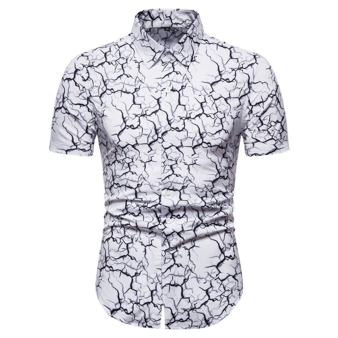 Men's Short Sleeve Summer Striped Casual Turn-down Collar Shirt S-3XL BENNYS 