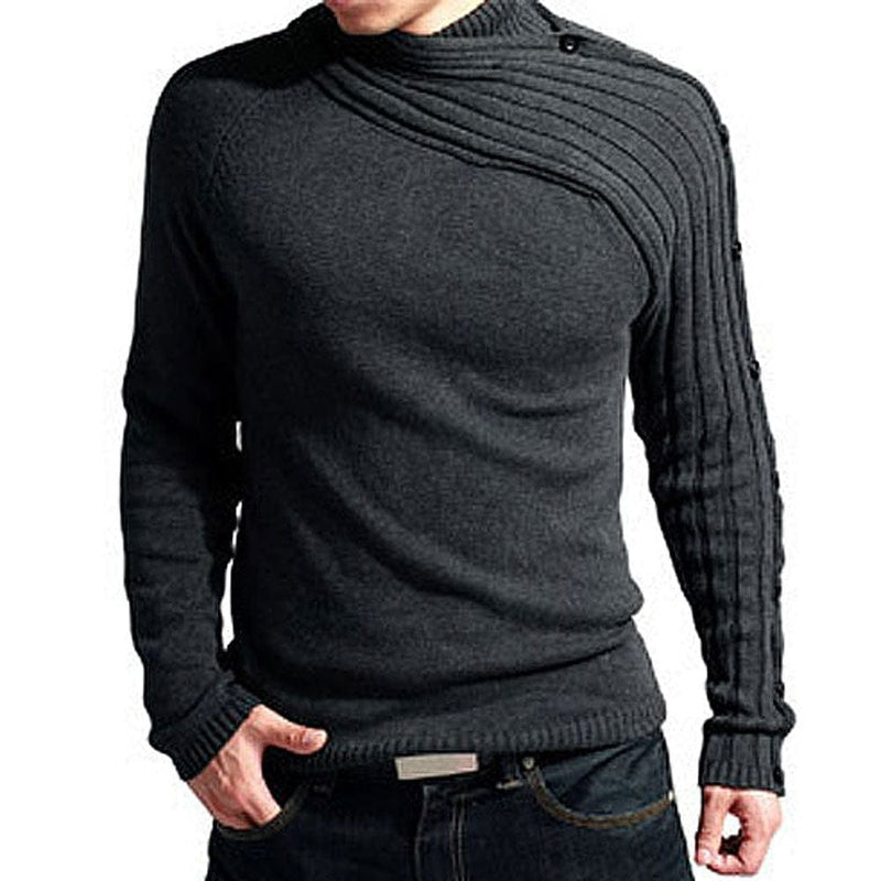 Men's Slim Knit Sweater Fashion Scarf Collar Base BENNYS 