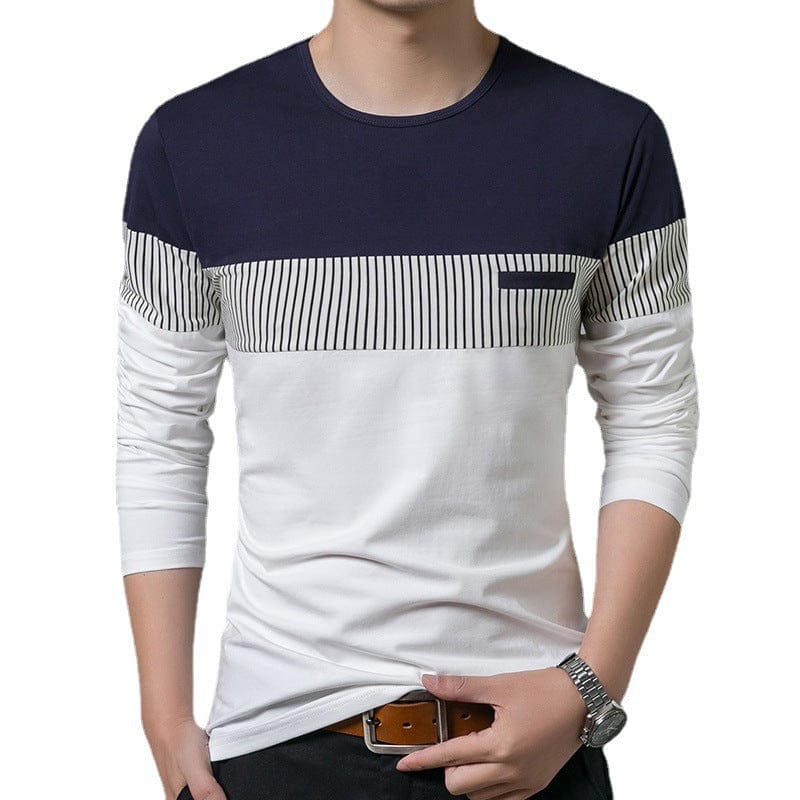 Men's Slim Vertical Stripes Long Sleeve Casual T-Shirt BENNYS 