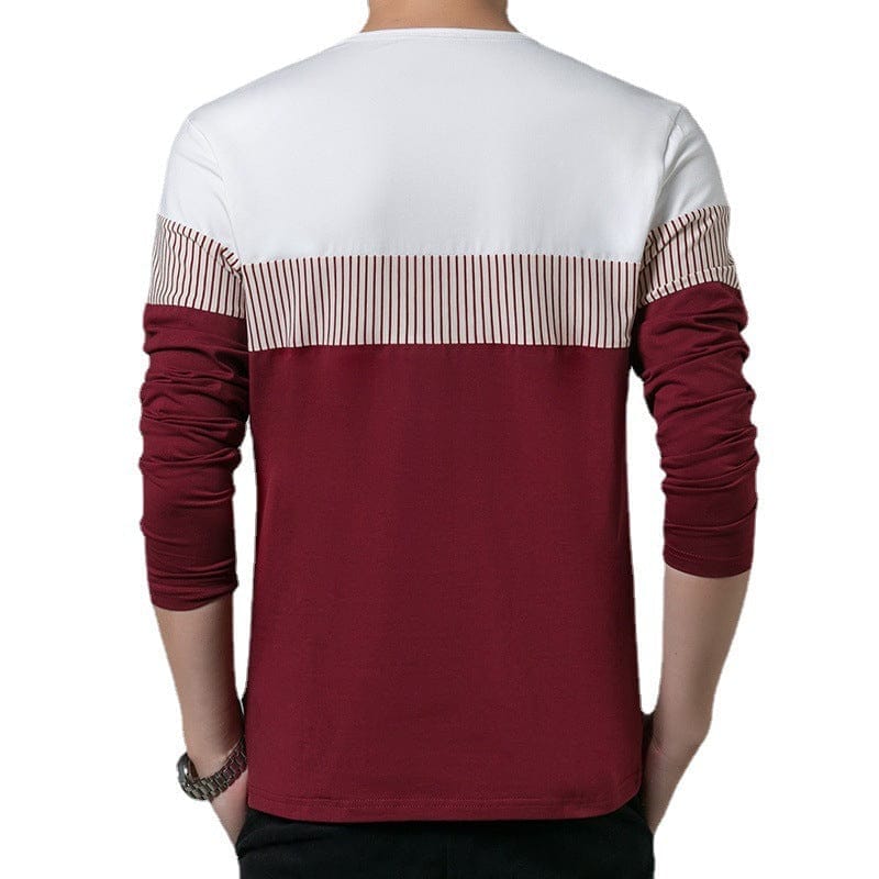 Men's Slim Vertical Stripes Long Sleeve Casual T-Shirt BENNYS 