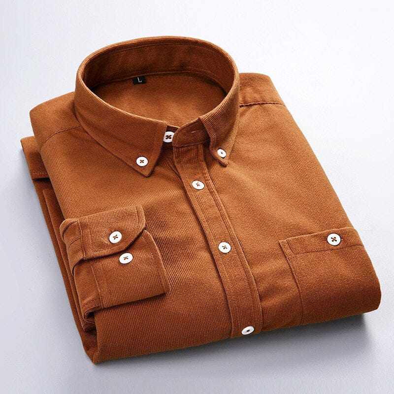 Men's Solid Color Plaid Long-Sleeved Casual Shirts BENNYS 