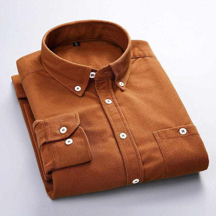 Men's Solid Color Plaid Long-Sleeved Casual Shirts BENNYS 
