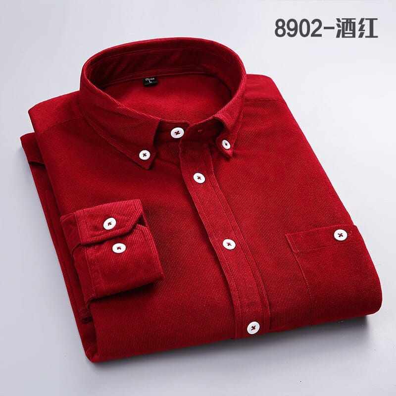 Men's Solid Color Plaid Long-Sleeved Casual Shirts BENNYS 