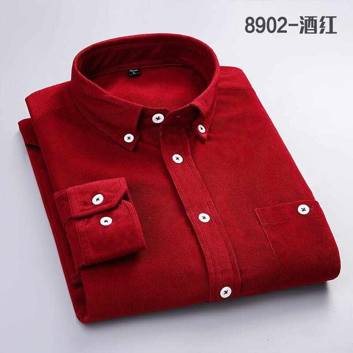 Men's Solid Color Plaid Long-Sleeved Casual Shirts BENNYS 