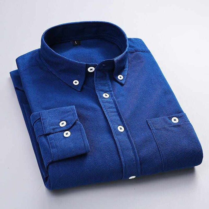 Men's Solid Color Plaid Long-Sleeved Casual Shirts BENNYS 