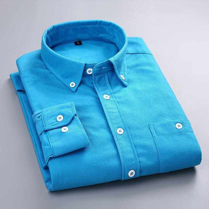 Men's Solid Color Plaid Long-Sleeved Casual Shirts BENNYS 
