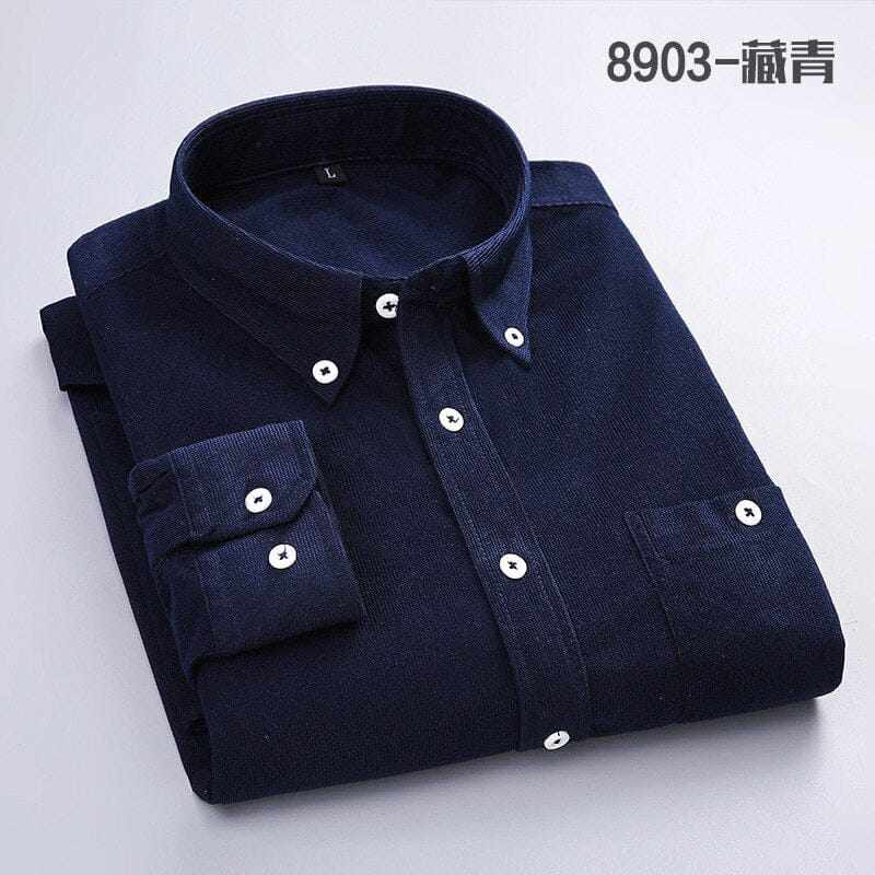 Men's Solid Color Plaid Long-Sleeved Casual Shirts BENNYS 